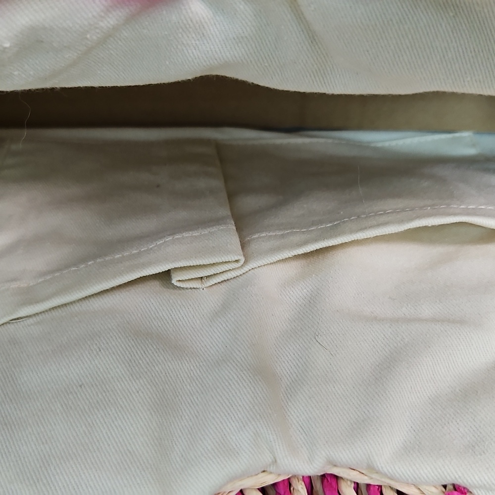 Nordstrom Pink and Cream Woven Tote - Picture 10 of 10